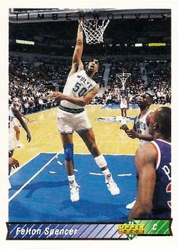 #190 Felton Spencer - Minnesota Timberwolves - 1992-93 Upper Deck Basketball