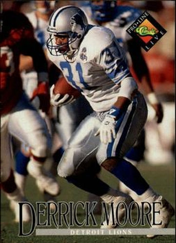 #190 Derrick Moore - Detroit Lions - 1994 Pro Line Live Football