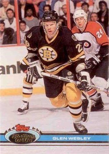 #190 Glen Wesley - Boston Bruins - 1991-92 Stadium Club Hockey