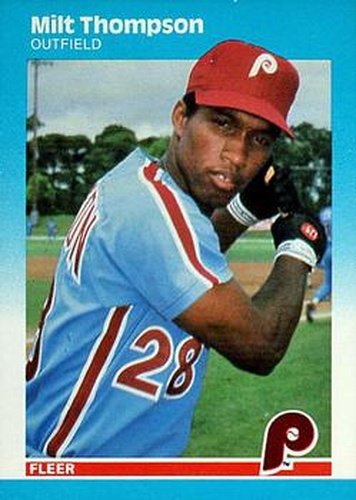 #191 Milt Thompson - Philadelphia Phillies - 1987 Fleer Baseball