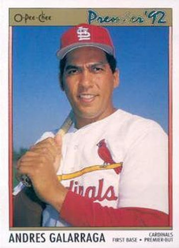 #191 Andres Galarraga - St. Louis Cardinals - 1992 O-Pee-Chee Premier Baseball