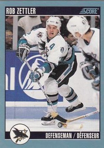 #191 Rob Zettler - San Jose Sharks - 1992-93 Score Canadian Hockey