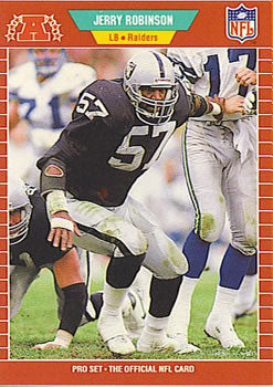 #191 Jerry Robinson - Los Angeles Raiders - 1989 Pro Set Football