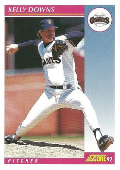 #191 Kelly Downs - San Francisco Giants - 1992 Score Baseball