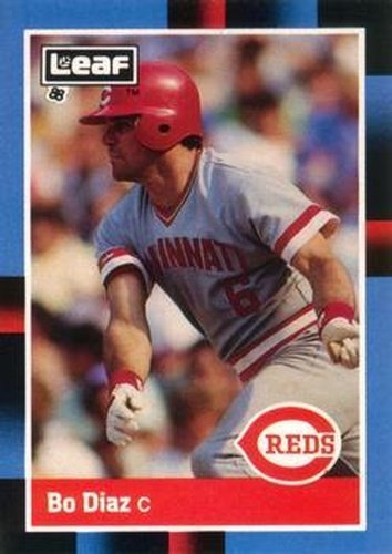 #191 Bo Diaz - Cincinnati Reds - 1988 Leaf Baseball