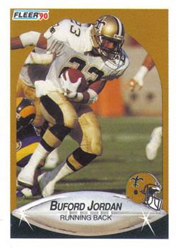 #191 Buford Jordan - New Orleans Saints - 1990 Fleer Football