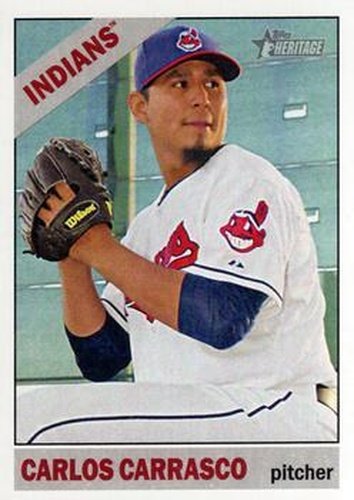 #191 Carlos Carrasco - Cleveland Indians - 2015 Topps Heritage Baseball