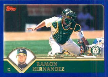 #191 Ramon Hernandez - Oakland Athletics - 2003 Topps Baseball