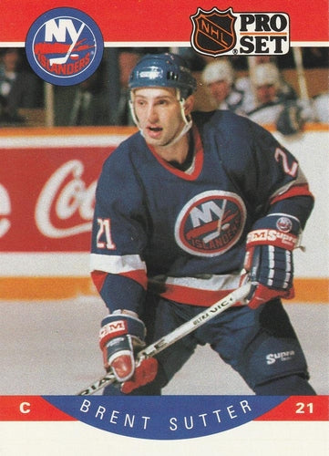 #191 Brent Sutter - New York Islanders - 1990-91 Pro Set Hockey