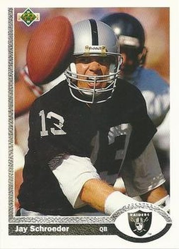 Jay Schroeder autographed football card (Los Angeles Raiders