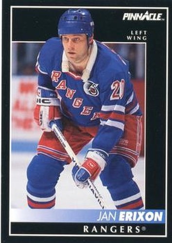 #191 Jan Erixon - New York Rangers - 1992-93 Pinnacle Canadian Hockey