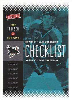 #191 Jeff Friesen - San Jose Sharks - 2000-01 Upper Deck Victory Hockey