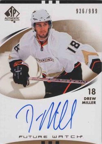#192 Drew Miller - Anaheim Ducks - 2007-08 SP Authentic Hockey
