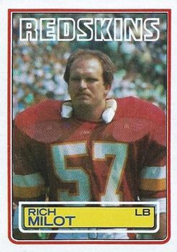 #192 Rich Milot - Washington Redskins - 1983 Topps Football