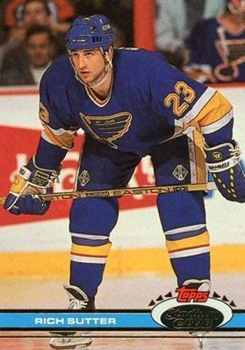 #192 Rich Sutter - St. Louis Blues - 1991-92 Stadium Club Hockey
