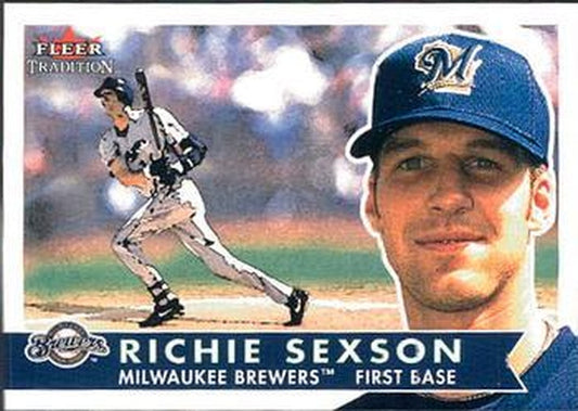 #192 Richie Sexson - Milwaukee Brewers - 2001 Fleer Tradition Baseball
