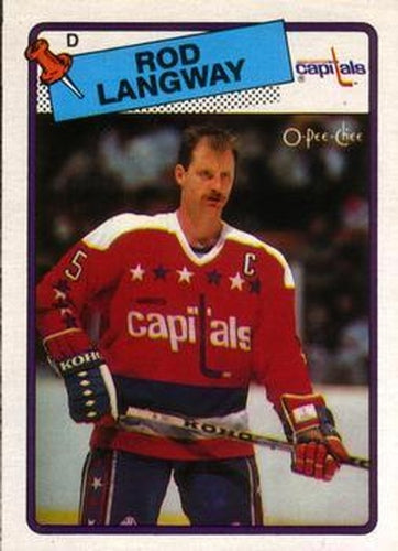 #192 Rod Langway - Washington Capitals - 1988-89 O-Pee-Chee Hockey