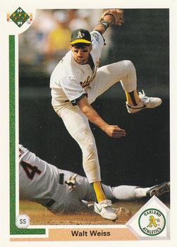#192 Walt Weiss - Oakland Athletics - 1991 Upper Deck Baseball