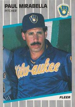 #192 Paul Mirabella - Milwaukee Brewers - 1989 Fleer Baseball
