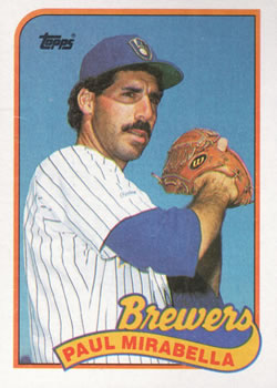 #192 Paul Mirabella - Milwaukee Brewers - 1989 Topps Baseball