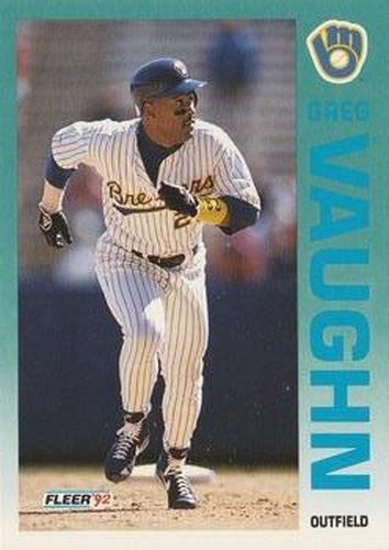 #192 Greg Vaughn - Milwaukee Brewers - 1992 Fleer Baseball