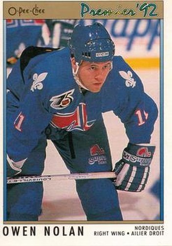 #193 Owen Nolan - Quebec Nordiques - 1991-92 O-Pee-Chee Premier Hockey