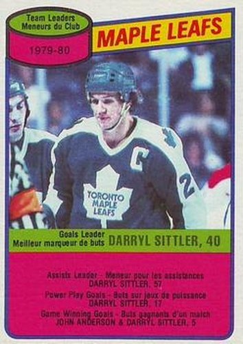 #193 Darryl Sittler - Toronto Maple Leafs - 1980-81 O-Pee-Chee Hockey