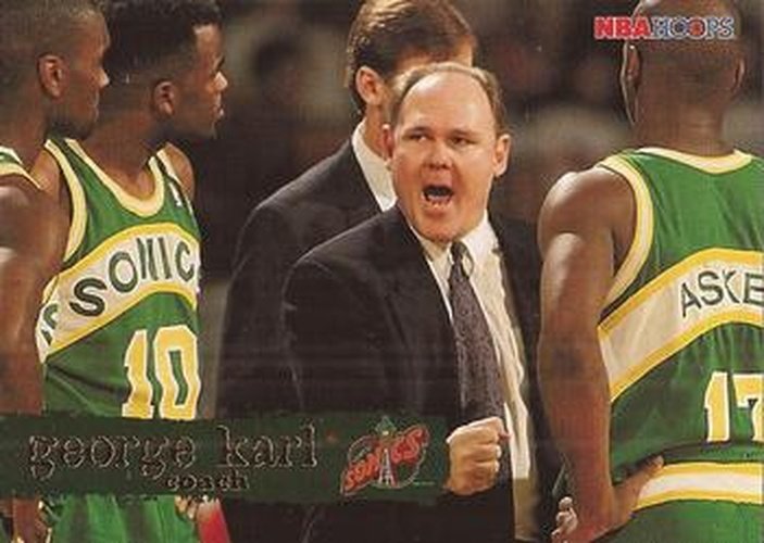 #193 George Karl - Seattle SuperSonics - 1995-96 Hoops Basketball