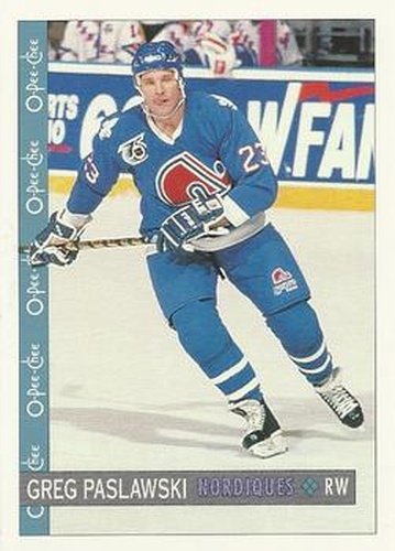 #193 Greg Paslawski - Quebec Nordiques - 1992-93 O-Pee-Chee Hockey