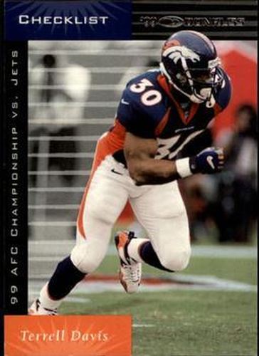 #193 Terrell Davis - Denver Broncos - 1999 Donruss Football