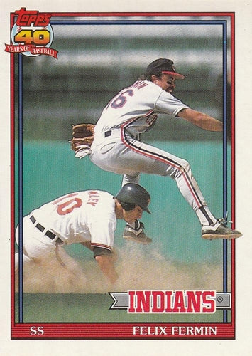 #193 Felix Fermin - Cleveland Indians - 1991 O-Pee-Chee Baseball