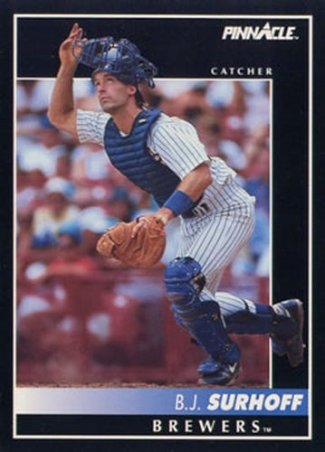 #118 B.J. Surhoff - Milwaukee Brewers - 1992 Pinnacle Baseball ...