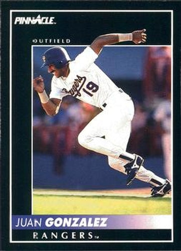 #127 Juan Gonzalez - Texas Rangers - 1992 Pinnacle Baseball