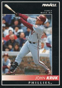 #147 John Kruk - Philadelphia Phillies - 1992 Pinnacle Baseball