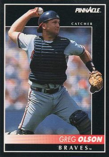 #149 Greg Olson - Atlanta Braves - 1992 Pinnacle Baseball