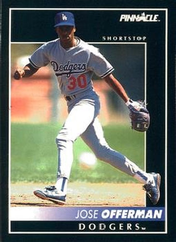 #153 Jose Offerman - Los Angeles Dodgers - 1992 Pinnacle Baseball