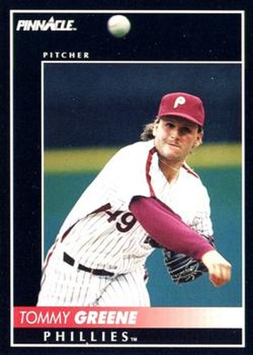 #155 Tommy Greene - Philadelphia Phillies - 1992 Pinnacle Baseball