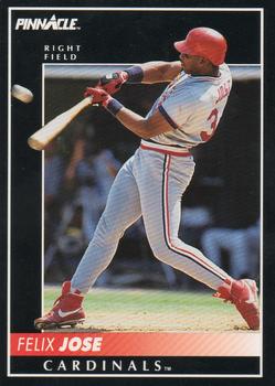 #159 Felix Jose - St. Louis Cardinals - 1992 Pinnacle Baseball