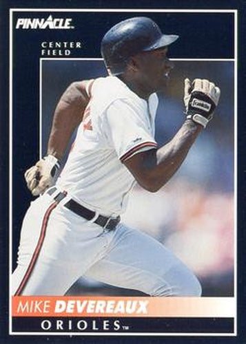 #165 Mike Devereaux - Baltimore Orioles - 1992 Pinnacle Baseball