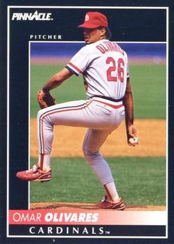 #186 Omar Olivares - St. Louis Cardinals - 1992 Pinnacle Baseball