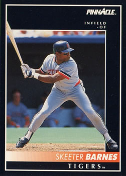 #218 Skeeter Barnes - Detroit Tigers - 1992 Pinnacle Baseball