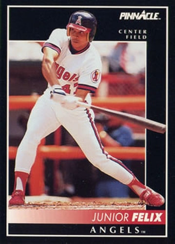 #220 Junior Felix - California Angels - 1992 Pinnacle Baseball