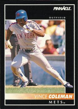 #39 Vince Coleman - New York Mets - 1992 Pinnacle Baseball