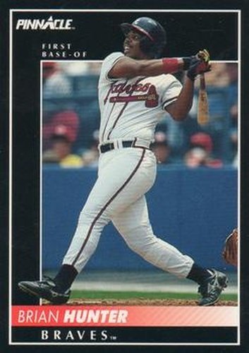 #412 Brian Hunter - Atlanta Braves - 1992 Pinnacle Baseball