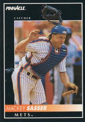 #447 Mackey Sasser - New York Mets - 1992 Pinnacle Baseball