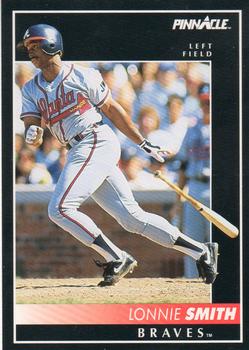 #465 Lonnie Smith - Atlanta Braves - 1992 Pinnacle Baseball