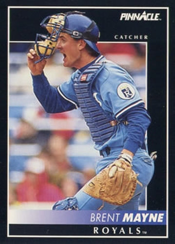 #469 Brent Mayne - Kansas City Royals - 1992 Pinnacle Baseball