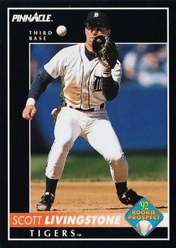 #490 Scott Livingstone - Detroit Tigers - 1992 Pinnacle Baseball