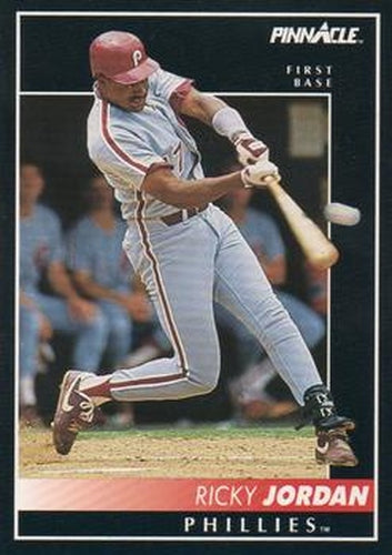 #530 Ricky Jordan - Philadelphia Phillies - 1992 Pinnacle Baseball