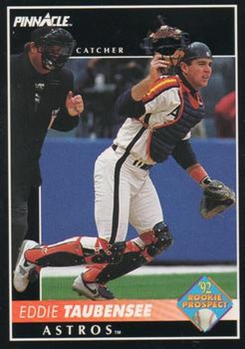 #538 Eddie Taubensee - Houston Astros - 1992 Pinnacle Baseball